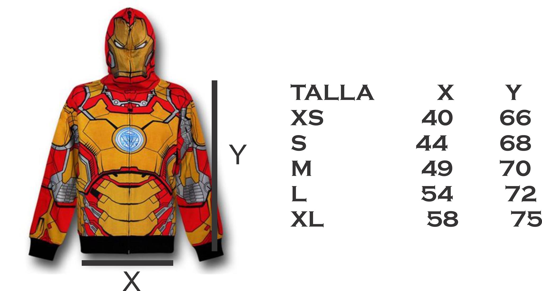 talla sudadera adulto